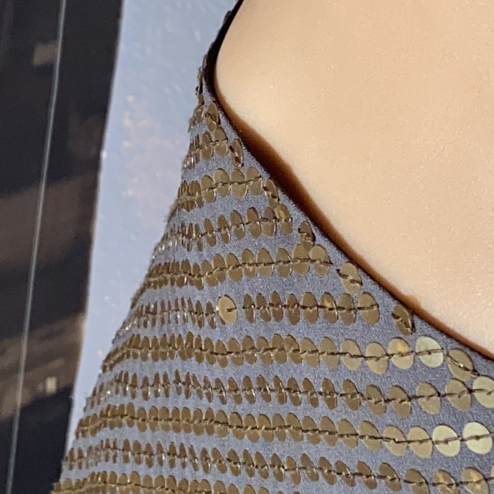 KENNETH COLE NY - NWT - sequin olive mini skirt, zipper - 12 - Picture 9 of 16